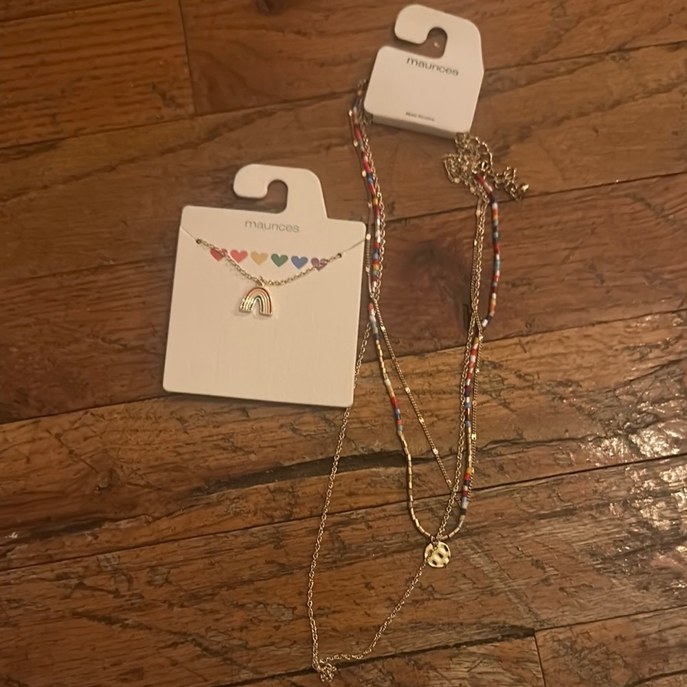 Maurices Rainbow and Gold Necklace Set
